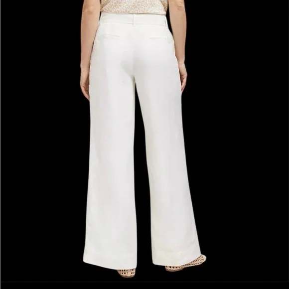 Ann Taylor The Belted Wide-Leg Pant in Linen Blend - Picture 2 of 8